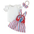 thumbnail image 1 of GYRATEDREAM My Fisrt 4th of July Outfit Newborn Infant Baby 4th of July Outfits Girl Clothes Cute American Flag Suspender Skirt for, 1 of 9