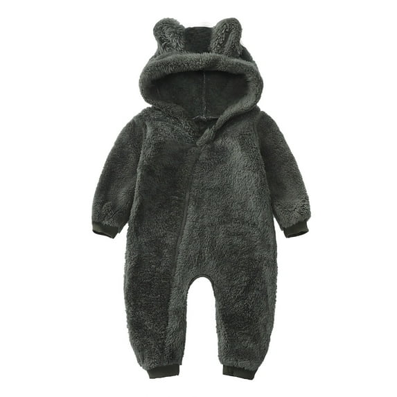 GYRATEDREAM Newborn Baby Bear Onesie Outfit Suit Girls Boys Fleece Jumpsuit Romper Hooded Coat Winter Clothes Outwear Snowsuit for 3-6M Green