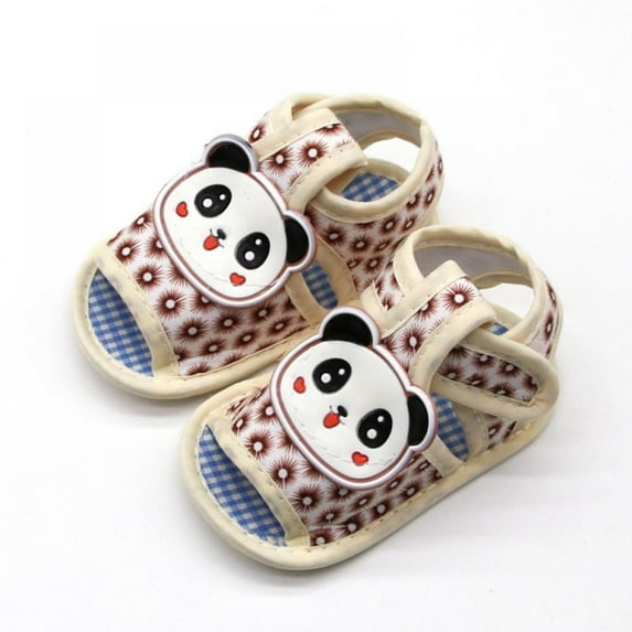 GYRATEDREAM Newborn Baby Boys Girls Anti-Slip Cotton Summer Sandals Soft Sole Slippers Infant First Walkers 0-18 Months