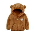 thumbnail image 1 of GYRATEDREAM Newborn Baby Boys Girls Fleece Jackets Zip Up Hoodies Cute Bear Coats Fuzzy Jacket Infant Warm Fall Winter Outwear Jacket, 1 of 9