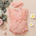 thumbnail image 1 of GYRATEDREAM Newborn Baby Girl Clothes Infant Romper Ruffle Sleeve Jumpsuit Bodysuit 0-18 Months, 1 of 10