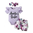 thumbnail image 1 of GYRATEDREAM Newborn Baby Girl Clothes Ruffled Bodysuit Letter Romper Top Floral Shorts Summer Outfits Set 0-18 Months, 1 of 12