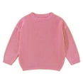 thumbnail image 1 of GYRATEDREAM Newborn Infant Baby Girl Knit Sweater Crewneck Long Sleeve Pullover Top Sweatshirt Toddler Fall Winter Clothes, 1 of 9