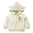 thumbnail image 1 of GYRATEDREAM Newborn Infant Baby Girls Cartoon Fleece Hooded Jacket Coat with Ears Warm Todder Kids Outwear Coat Zipper Up for 3-4Y White, 1 of 4
