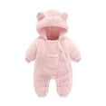 thumbnail image 1 of GYRATEDREAM Newborn Infant Baby Winter Snowsuit Fleece Jumpsuit Boys Girls Bear Ear Windproof Hooded Romper Jacket Coat Warm Onesie Outwear Clothes for 0 Month-12 Months, 1 of 3