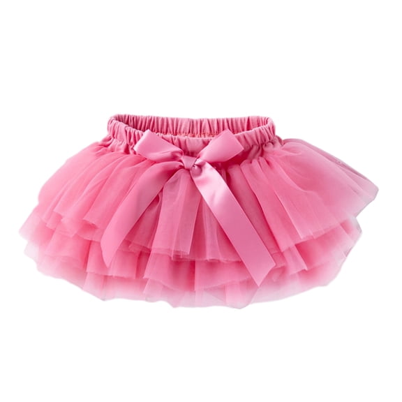 GYRATEDREAM Newborn Infant Girls Soft Fluffy Mesh Tutu Skirt with Diaper Cover Toddler Baby Soft Layered Tulle Dress Mini Skirt for 0 Month-2 Years
