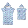 thumbnail image 1 of GYRATEDREAM Parent-Child Hooded Poncho Towels, Mermaid Fish Scale Soft & Absorbent Microfiber Beach Towel, Swimming Pool Changing Robe Bathrobe Bath Towel for 6-12Y+, 1 of 2