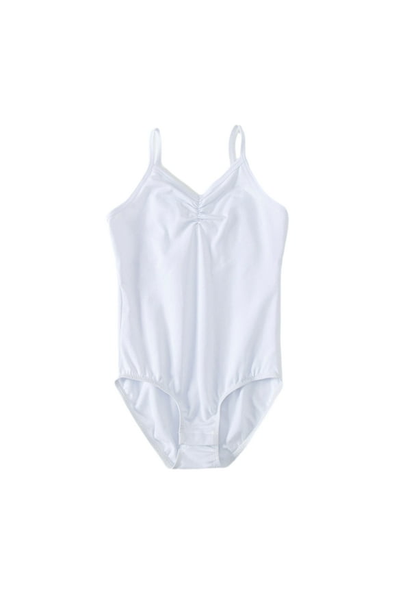 Performance Classics Camisole Ballet Leotards for Girls/Toddlers/Kids, Adjustable Double Strap Gymnastics and Ballet Dancewear White for 3-13Y
