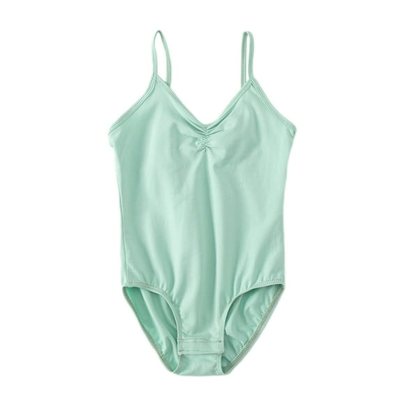 GYRATEDREAM Performance Classics Camisole Ballet Leotards for Girls/Toddlers/Kids, Adjustable Double Strap Gymnastics and Ballet Dancewear Light Green for 3-13Y