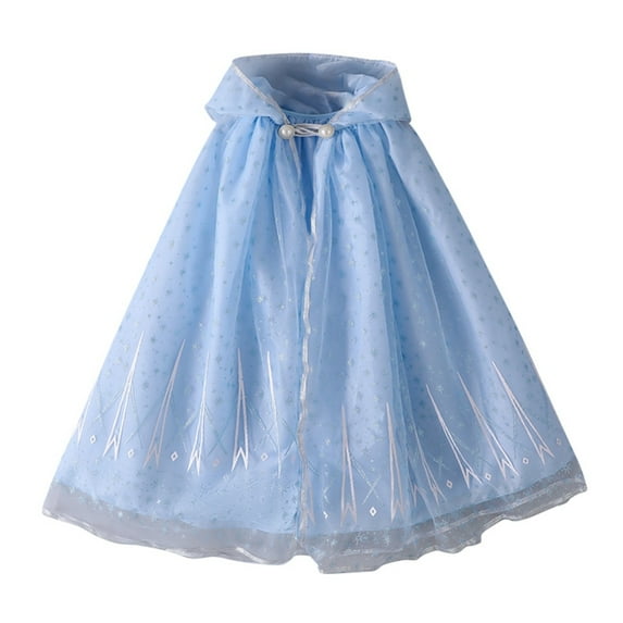 GYRATEDREAM Princess Cape Cloaks for Little Girls Sparkling Sequins Cape Christmas Halloween Custome Cosplay Party Accessories for 70CM Blue