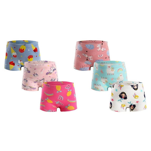 GYRATEDREAM Soft Cotton Girls' Panties Boyshort Little Girls' Underwear Toddler Undies 6 Packs 3-9T
