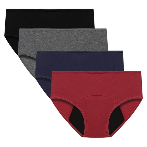 GYRATEDREAM Teen Girls Period Panties Juniors Soft Underwear Menstrual Period Panties Leak-Proof Briefs Pack of 4