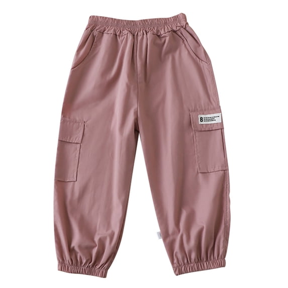 GYRATEDREAM Toddler Baby Baggy Cargo Pant Boys Girls High Waist Jogger Trouser Casual Elastic Waist Sweatpants with Pockets for 18 Months-5 Years
