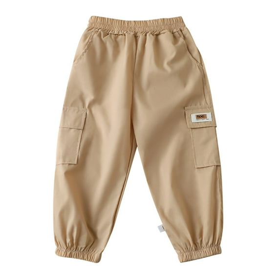 GYRATEDREAM Toddler Baby Baggy Cargo Pant Boys Girls High Waist Jogger Trouser Casual Elastic Waist Sweatpants with Pockets for 18 Months-5 Years