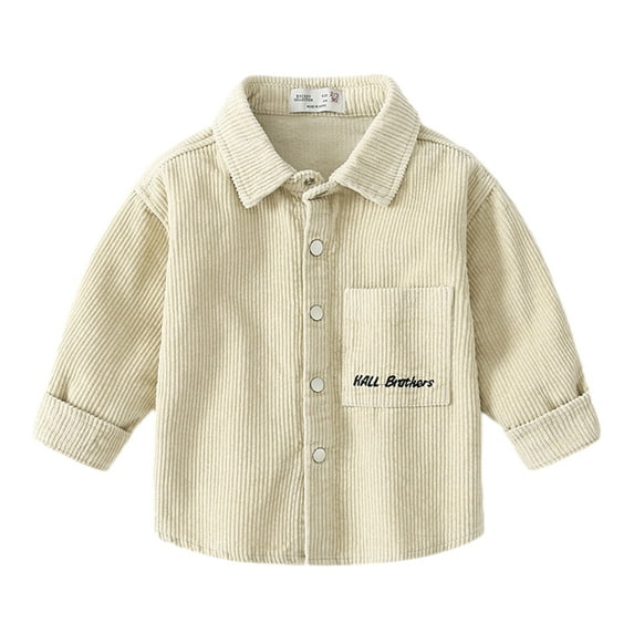 GYRATEDREAM Toddler Baby Boy Button Down Corduroy Jacket Kids Long Sleeve Solid Color Cotton Shirt Coat Tops Children Spring Fall Clothes for 1-8 Years