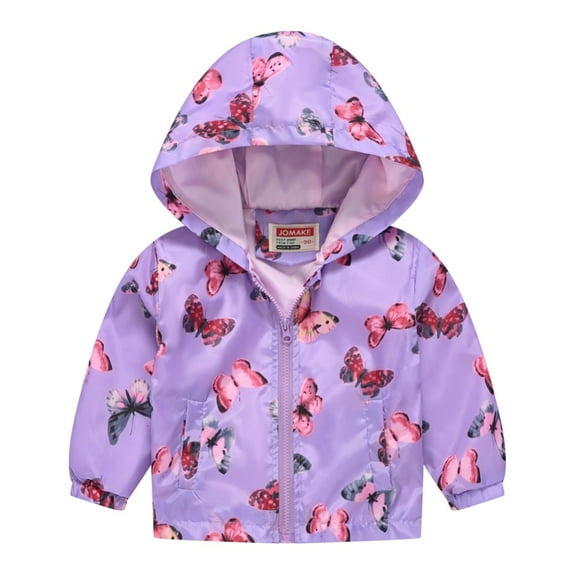 GYRATEDREAM Toddler Baby Boy Girl Fall Clothes Outwear Zipper Hooded Sweatshirt Jacket Lightweight Windbreaker Jackets Long Sleeve Coat for 2-3Y Purple