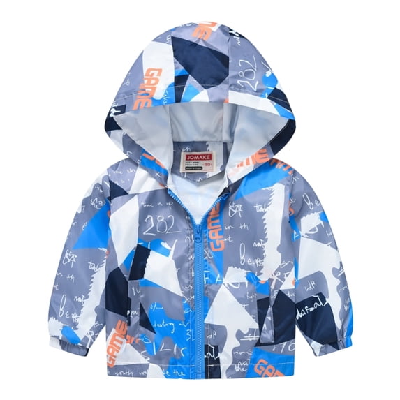 GYRATEDREAM Toddler Baby Boy Girl Fall Clothes Outwear Zipper Hooded Sweatshirt Jacket Lightweight Windbreaker Jackets Long Sleeve Coat for 1-2Y Blue