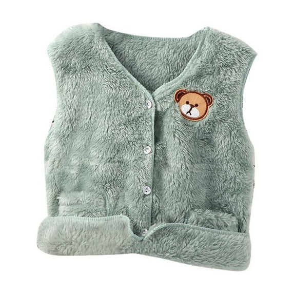 Toddler Girls Boys Vest Soft Waistcoat Sleeveless Jacket Lightweight Vest with Pocket Infant Sweet Spring Winter Clothes 1-6 Years