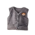 thumbnail image 1 of GYRATEDREAM Toddler Baby Boy Girl Fleece Vest Coat Sleeveless Waistcoat Fall Winter Warm Outerwear with Pockets for 2-3Y Silver gray, 1 of 1