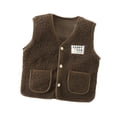 thumbnail image 1 of GYRATEDREAM Toddler Baby Boy Girl Fleece Vest Coat Sleeveless Waistcoat Fall Winter Warm Outerwear with Pockets for 3-4Y Dark Green, 1 of 9