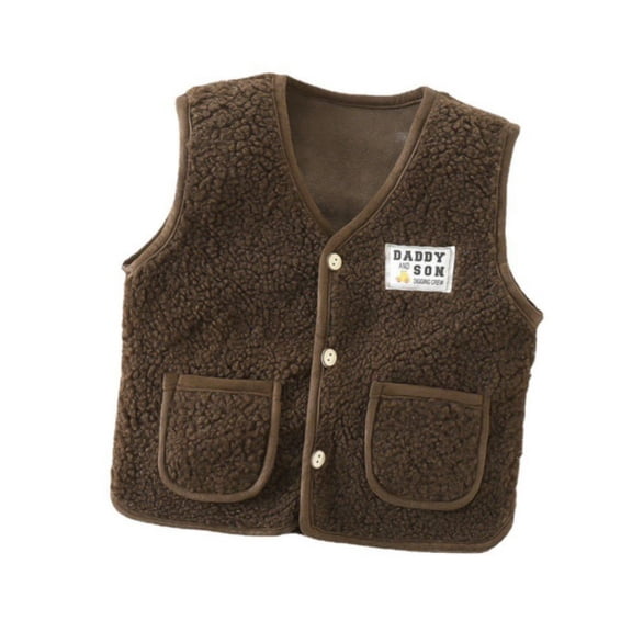 GYRATEDREAM Toddler Baby Boy Girl Fleece Vest Coat Sleeveless Waistcoat Fall Winter Warm Outerwear with Pockets for 3-4Y Dark Green