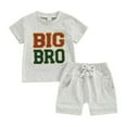 thumbnail image 1 of GYRATEDREAM Toddler Baby Boy Girl Matching Outfit Big Sister/Brother Little Sister/Brother Summer Short Sleeve Tops and Shorts Sets for 3Y, 1 of 7