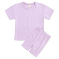 thumbnail image 1 of GYRATEDREAM Toddler Baby Boy Girls Shorts Set Summer Outfits Crewneck Short Sleeve T Shirt and Shorts 2Pcs Cute Baby Clothes for 4-5Y, 1 of 9