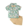thumbnail image 1 of GYRATEDREAM Toddler Baby Boy Shorts Set Short Sleeve Button Down Shirt Top & Casual Shorts Outfit Summer Clothes Set for 18-24 Months, 1 of 9
