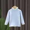 thumbnail image 1 of GYRATEDREAM Toddler Baby Boys Girls Knit Sweaters Cable Ruffle Neck High Collar Fall Winter Soft Warm Sweater Pullover Tops for 5-6Y Blue, 1 of 9