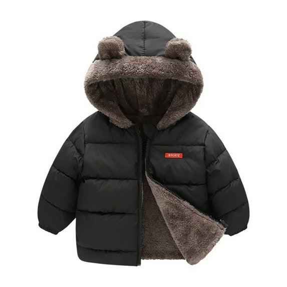 GYRATEDREAM Toddler Baby Boys Girls Warm Coat Thick Hooded Winter Jacket Kids Bear Ears Puffer Snowsuit Outerwear