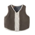 thumbnail image 1 of GYRATEDREAM Toddler Baby Boys Girls Warm Vests Kids Sleeveless V Neck Knit Sweater Button Down Soft Vest for 5-6Y Gray, 1 of 5
