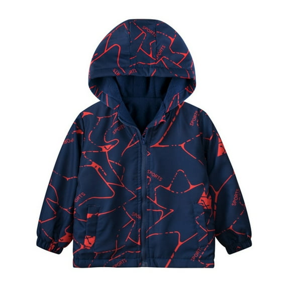 GYRATEDREAM Toddler Baby Boys Hooded Jacket Windbreaker Lightweight Fleece Coat Autumn Long Sleeve Windproof Outwear 3-12T