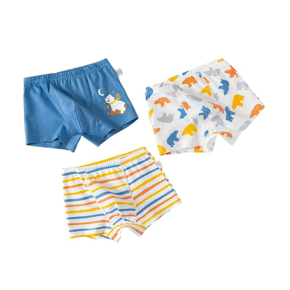 GYRATEDREAM Boys Kids Soft Cotton Fashion Boxer Briefs Toddler Breathable Underwear 3-11 Years Pack of 3