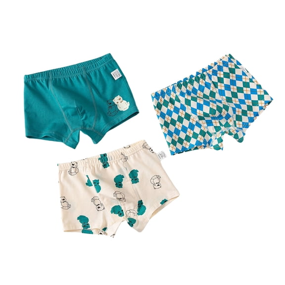GYRATEDREAM Toddler Baby Boys Soft Cotton Underwear Kids Cartoon Print Breathable Comfy Boxer Briefs Undies Children Assorted Panties for 3-11 Years