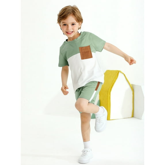 GYRATEDREAM Toddler Baby Boys Summer Clothes Set Checkerboard Short Sleeve T-Shirt Shorts 2Pcs Outfits 12 Months-5 Years