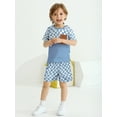 thumbnail image 1 of GYRATEDREAM Toddler Baby Boys Summer Clothes Set Checkerboard Short Sleeve T-Shirt Shorts 2Pcs Outfits 12 Months-5 Years, 1 of 8
