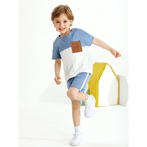 GYRATEDREAM Toddler Baby Boys Summer Clothes Set Checkerboard Short Sleeve T-Shirt Shorts 2Pcs Outfits 12 Months-5 Years