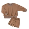 thumbnail image 1 of GYRATEDREAM Toddler Baby Cotton Thin Pullover 2 Piece Outfits Boys Girls Solid Long Sleeve Sweatshirt + Elastic Waist Shorts Sets Kids Teen Clothes Suit for 12 Months-14 Years, 1 of 3