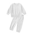 thumbnail image 1 of GYRATEDREAM Toddler Baby Cotton Thin Pullover 2 Piece Outfits Boys Girls Solid Long Sleeve Sweatshirt + Elastic Waist Trousers Sets Kids Clothes Suit for 12 Months-13 Years, 1 of 4