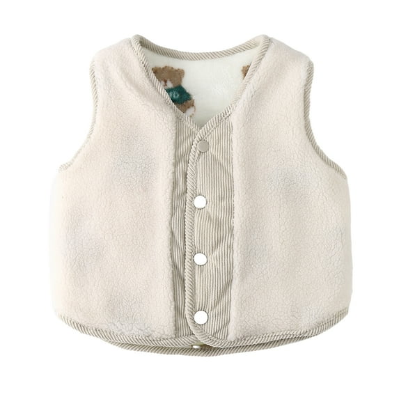 GYRATEDREAM Toddler Baby Cotton Warm Vests Boy Girl Sleeveless Thicken Padded Waistcoat Outfit Kids Spring Winter Clothes for 1-7 Years