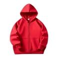 thumbnail image 1 of GYRATEDREAM Toddler Baby Fall Winter Zip-up Hoodie Jacket Kids Lightweight Long Sleeve Windbreaker Hooded Sweatshirts Coat with Pockets Boys Girls Solid Color Fleece Lined Outwear for 2-8 Years, 1 of 4