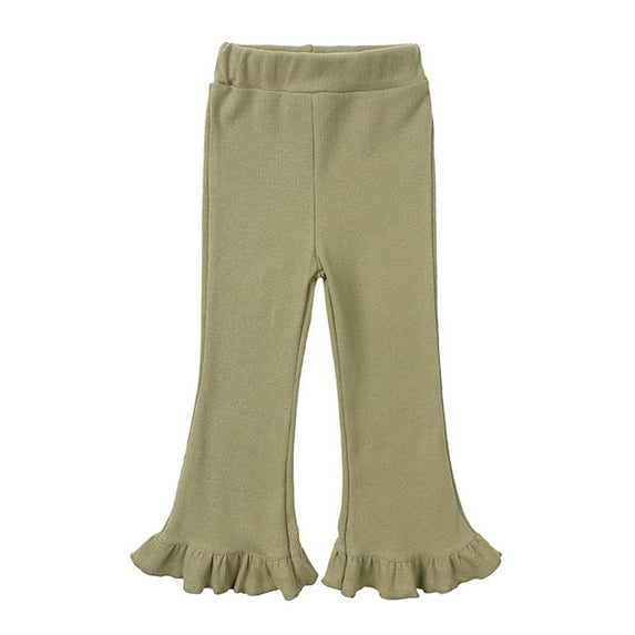 GYRATEDREAM Toddler Baby Girl Bell Bottom Flare Pants Solid Color Elastic Waist Wide Leggings Trousers Casual Pant