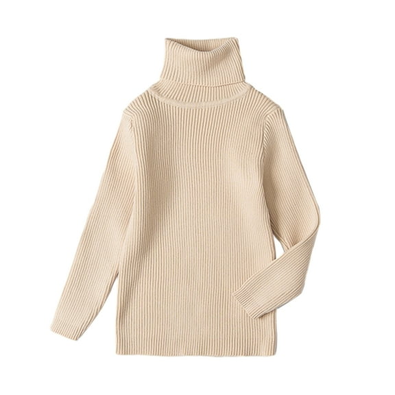 GYRATEDREAM Toddler Baby Girl Boys Basic Solid Color Turtleneck Sweater Kid Long Sleeve Pullover Blouse Top, 12M-6Y