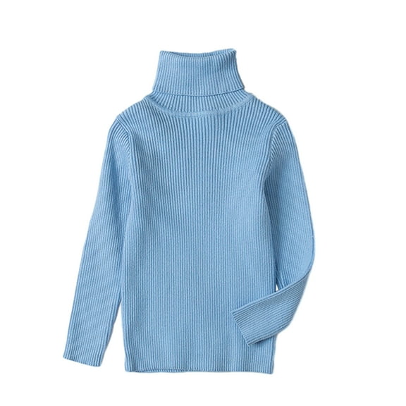 GYRATEDREAM Toddler Baby Girl Boys Basic Solid Color Turtleneck Sweater Kid Long Sleeve Pullover Blouse Top, 12M-6Y