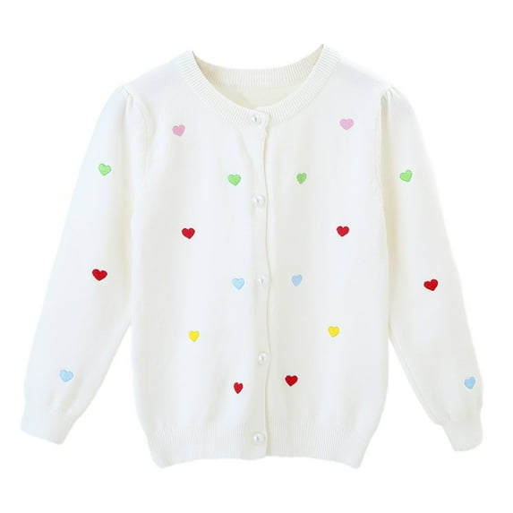 GYRATEDREAM Toddler Baby Girl Cardigan Sweater Round Neck Long Sleeve Knitted Pullover Tops Autumn Winter Coat Outwear