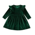 thumbnail image 1 of GYRATEDREAM Toddler Baby Girl Casual Dress Ruffle Long Sleeve Corduroy Dress Fall Winter Skirt Outfit, 1 of 7