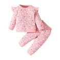 thumbnail image 1 of GYRATEDREAM Toddler Baby Girl Clothes 3 6 9 12 18 24 Months Fall Outfits Floral Long Sleeve Sweatshirt Tops + Pants Set, 1 of 9