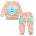 thumbnail image 1 of GYRATEDREAM Toddler Baby Girl Clothes Long Sleeve Sunflower Pullover Top Sweatshirt Pants Fall Winter Outfits 1-4 Years, 1 of 5