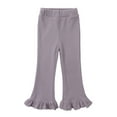 thumbnail image 1 of GYRATEDREAM Toddler Baby Girl Flare Pants for Infant Little Girls Wide Leg Ruffle Pants Bell Bottoms Legging Trousers for 6-7Y Purple, 1 of 1