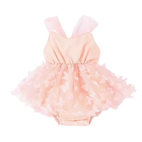 GYRATEDREAM Newborn Baby Girl Summer Romper Dress Infant Sleeveless Lace Tutu Dress Romper Newborn Mesh Princess Outfits
